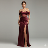 abito con trasparenza e spacco HC5226 AMARONE MARICLA ELEGANCE 