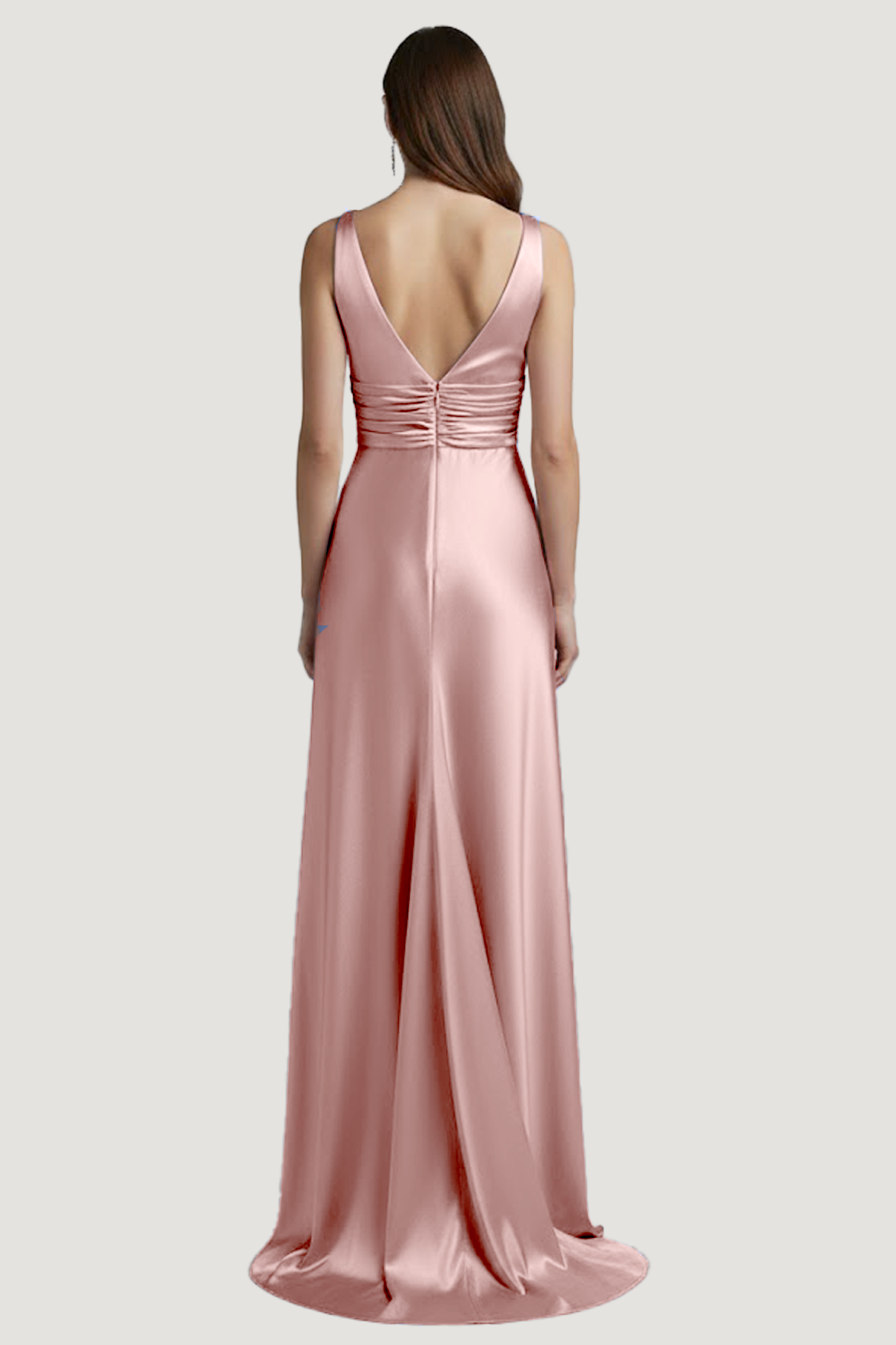 abito lungo con scollo sceso e spalla larga HC9682 ROSA MARICLA ELEGANCE 