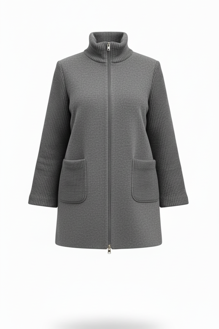 giaccone con lana coste BIGNAMI GRIGIO MARICLA 