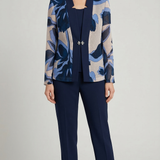 Completo Tre Pezzi "Aura Blu"  Giacca Fantasia, canotta e Pantalone Sartoriale GUIDA BLU MARICLA 