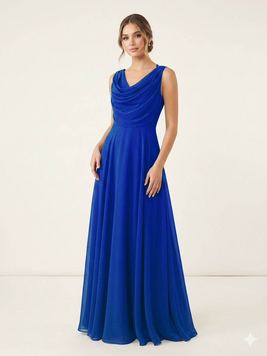Abito con corpetto drappeggiato KMK540 ROYAL MARICLA ELEGANCE 
