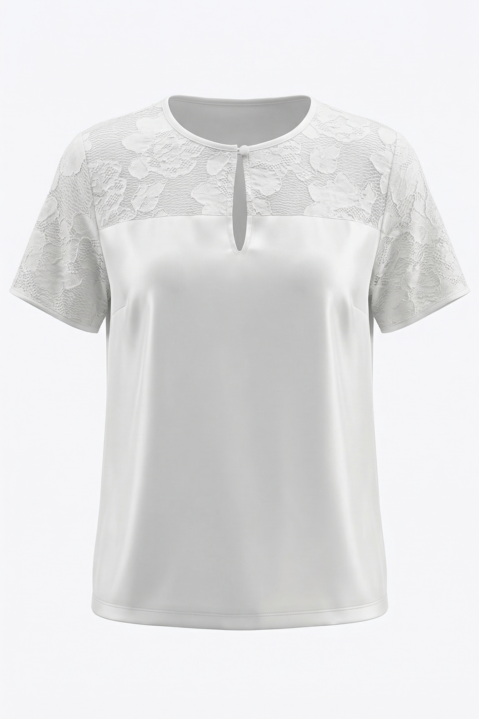 maglia con macramè ROMI2431 BIANCO MARICLA 