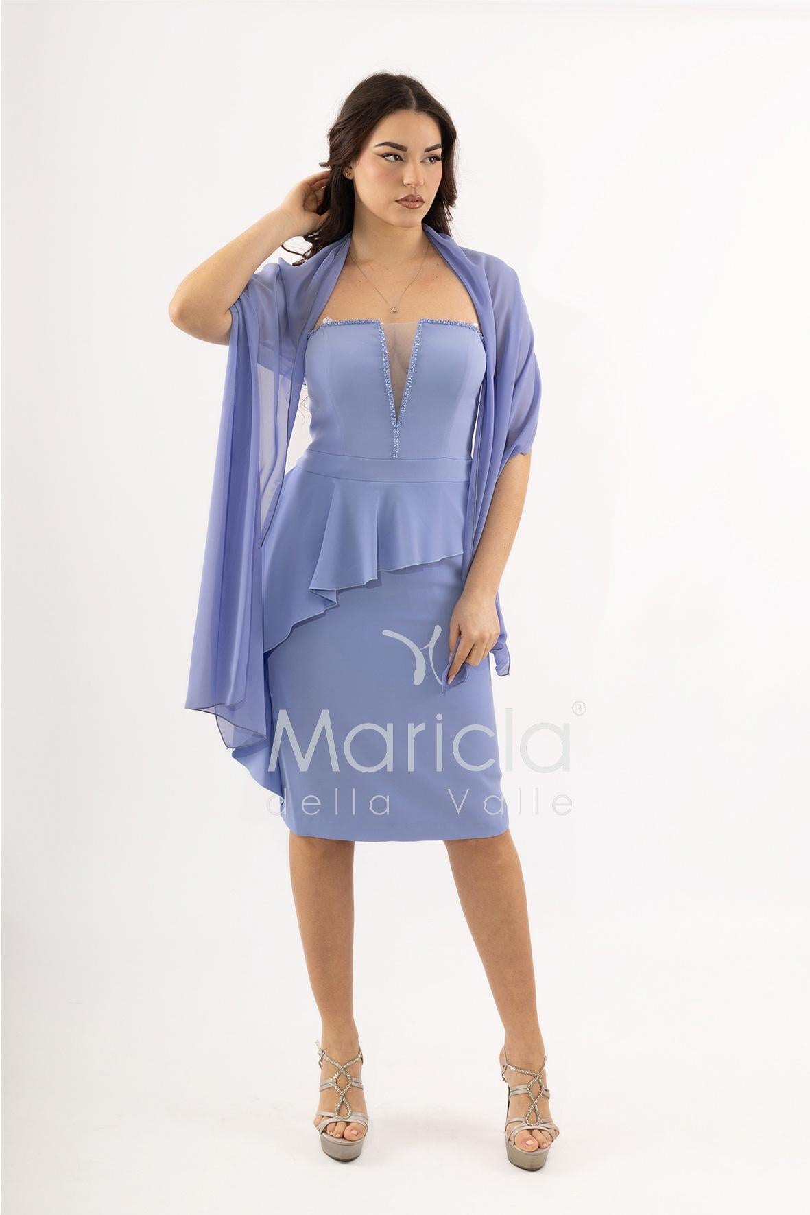 abito midi con rouche SH605AC LILLA SHARON 