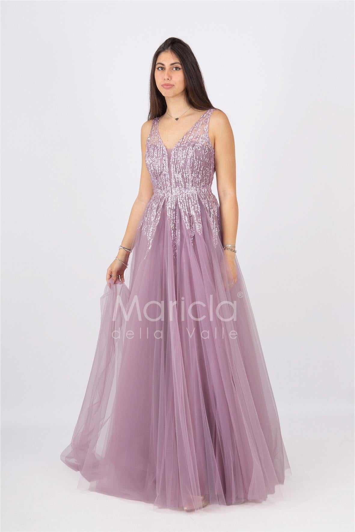 abito bambola toulle e strass FI6871 UVA MARICLA ELEGANCE 
