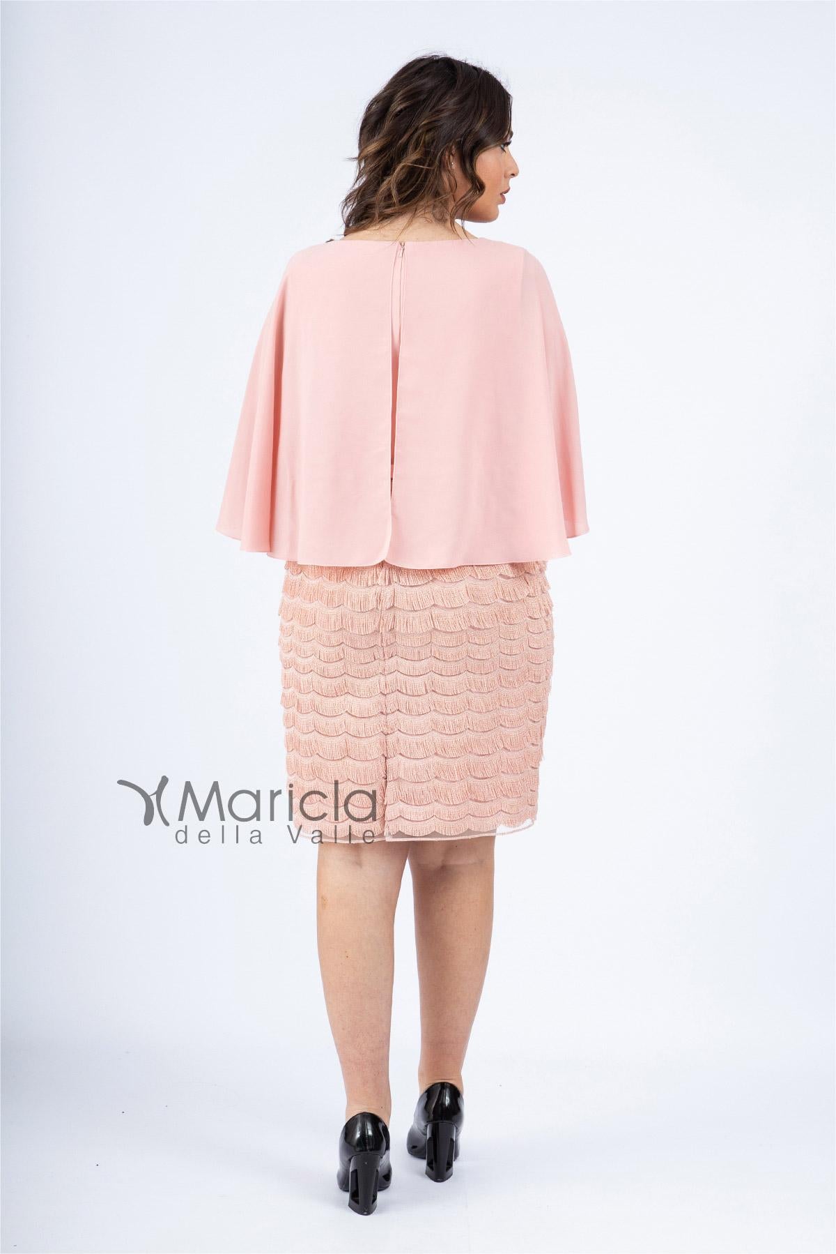 Tubino con frange SP1200011 ROSA SONIA PENA 