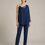 pantalone con casacca monospalla LH312CP BLU LUDOVICA HASSLER 