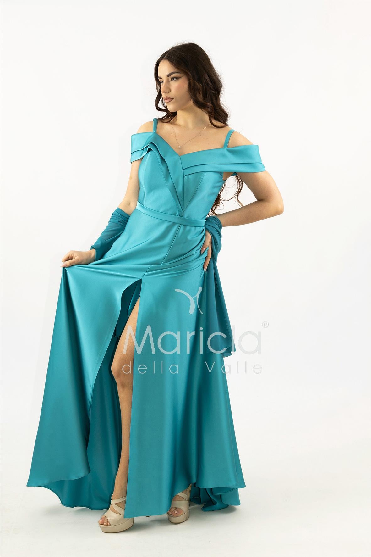 abito lungo scollo omerale SH854AL OTTANIO SHARON 