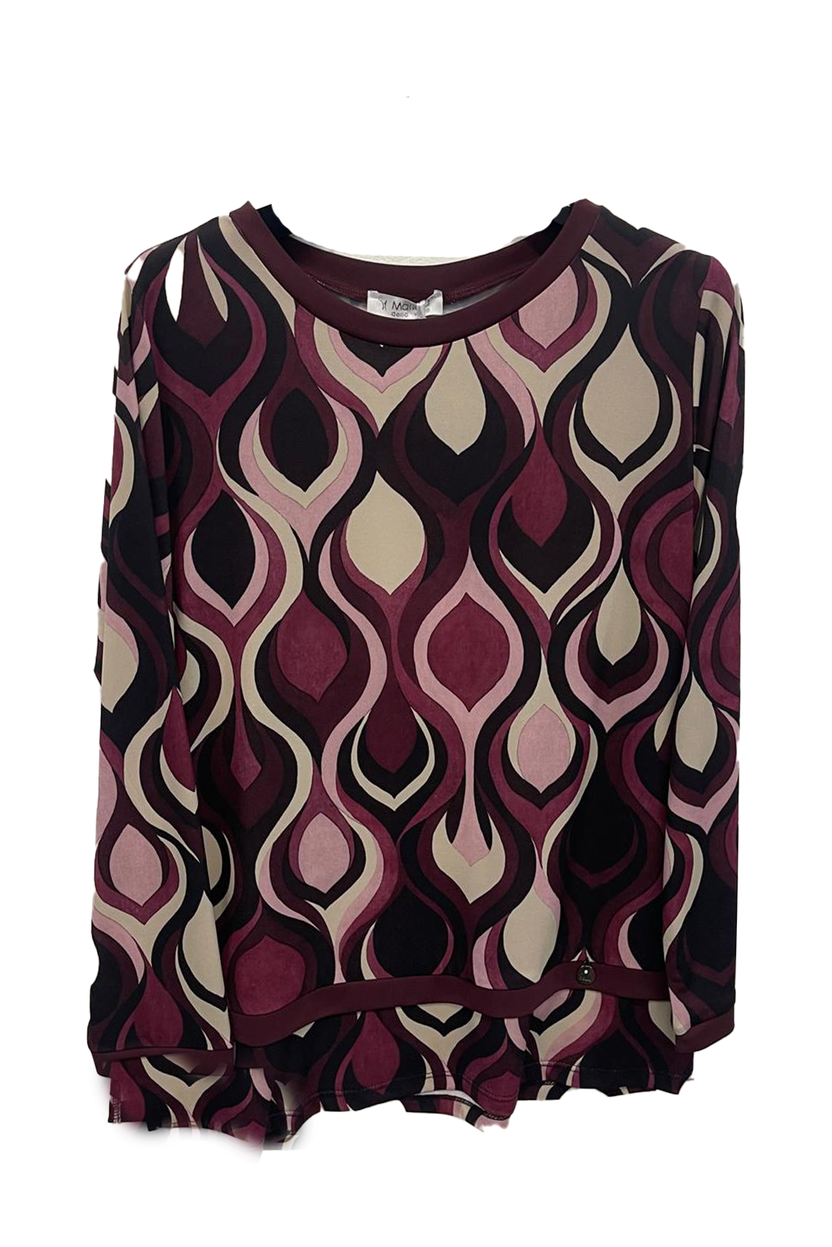 maglia fantasia con georgette PER25667 AMARONE MARICLA 