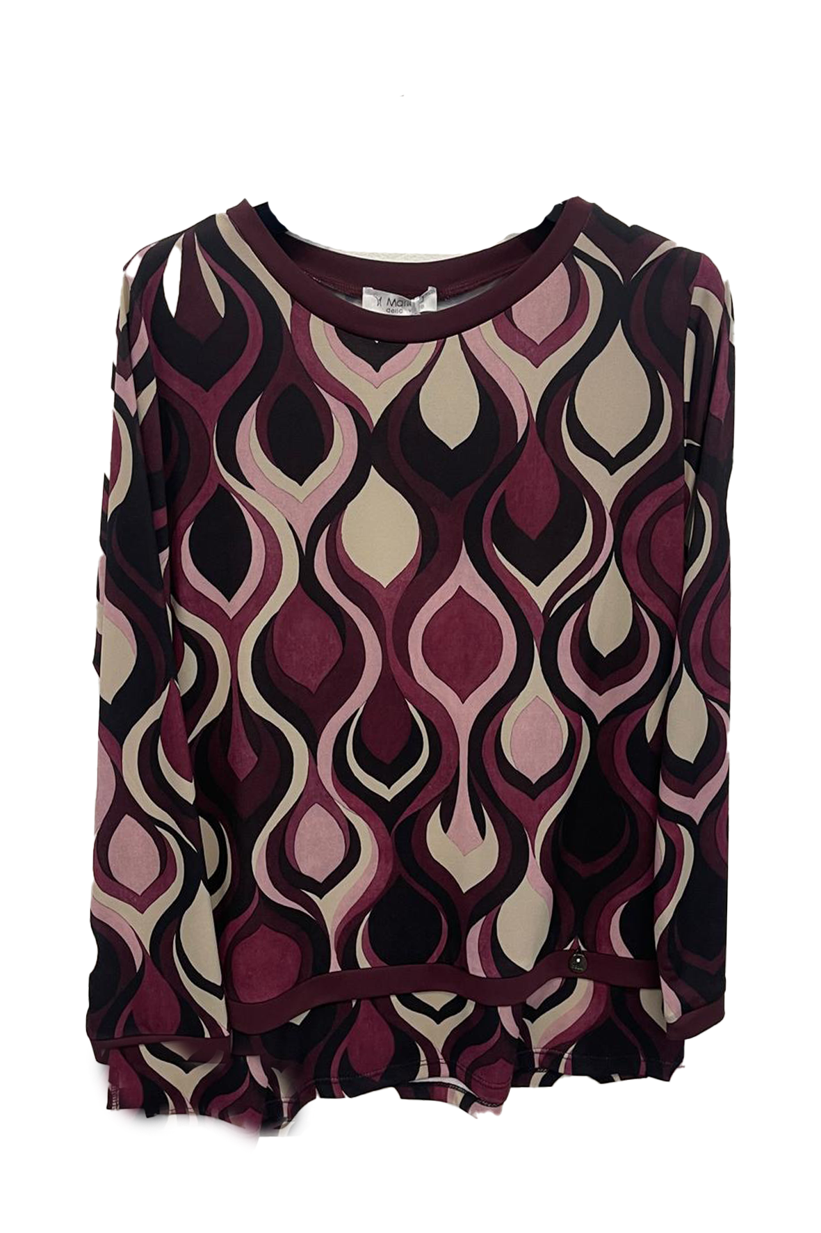 maglia fantasia con georgette PER25667 AMARONE MARICLA 