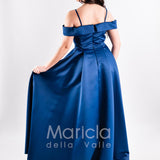 abito lungo con triangolo pietre JC35147 BLU MARICLA ELEGANCE 
