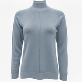 Maglia 100% lana lupetto lavorato CF4399 INDACO CARLA FERRONI 