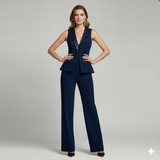 tuta smoking con strass LH117TU BLU SHARON 