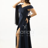 abito lungo scollo omerale SH854AL BLU SHARON 