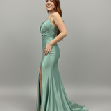 Abito Sirena con spacco e nodo alla schiena JC35451 MENTA MARICLA ELEGANCE 