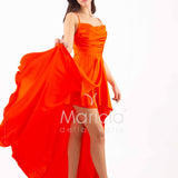 abito con spacco ANT7234 ARANCIO ANTILLE ELEGANCE 