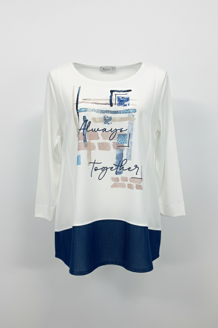 maglia stampa together GR2030 BIANCO MARICLA 