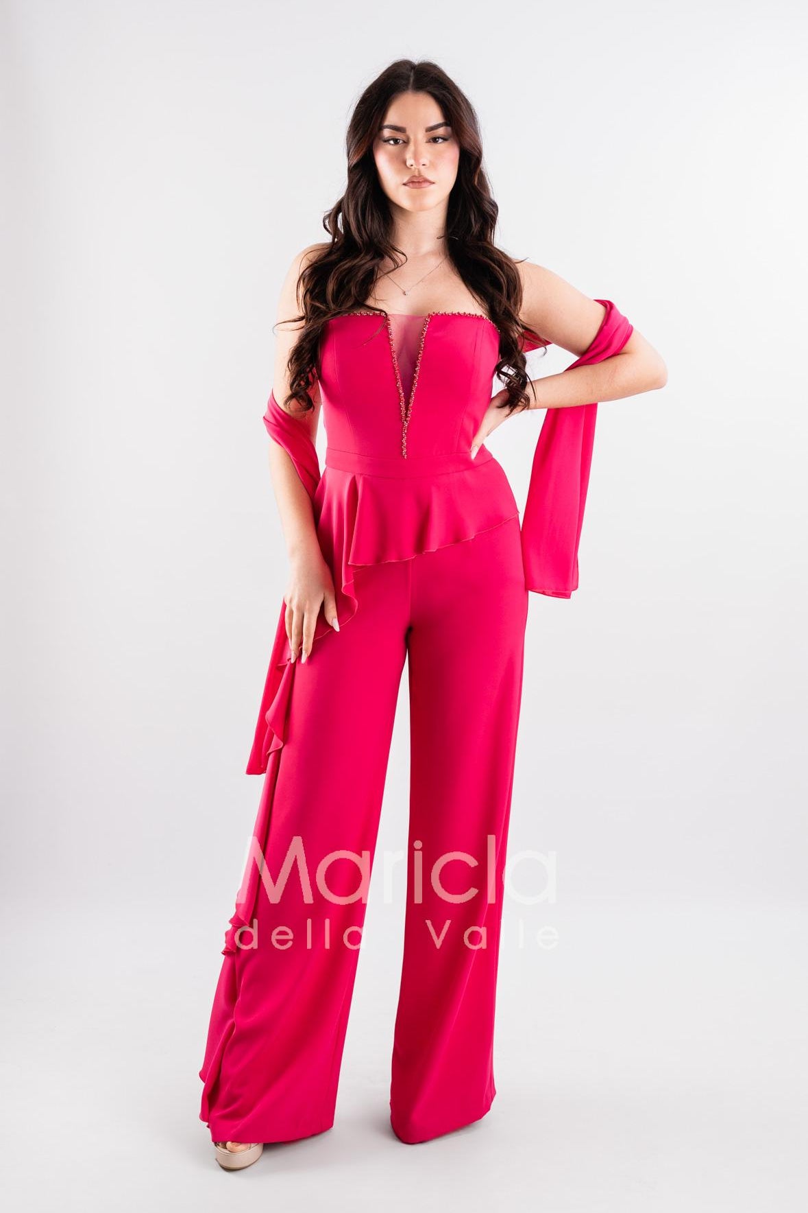 tuta con baschina PF108 FUCSIA PAOLA FORTI 