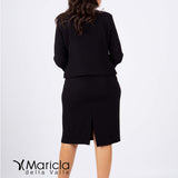 tubino ric.+bolero PF4110 NERO PAOLA FORTI 