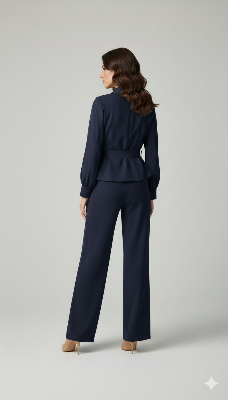 tuta smoking manica lunga PF120TU BLU PAOLA FORTI 