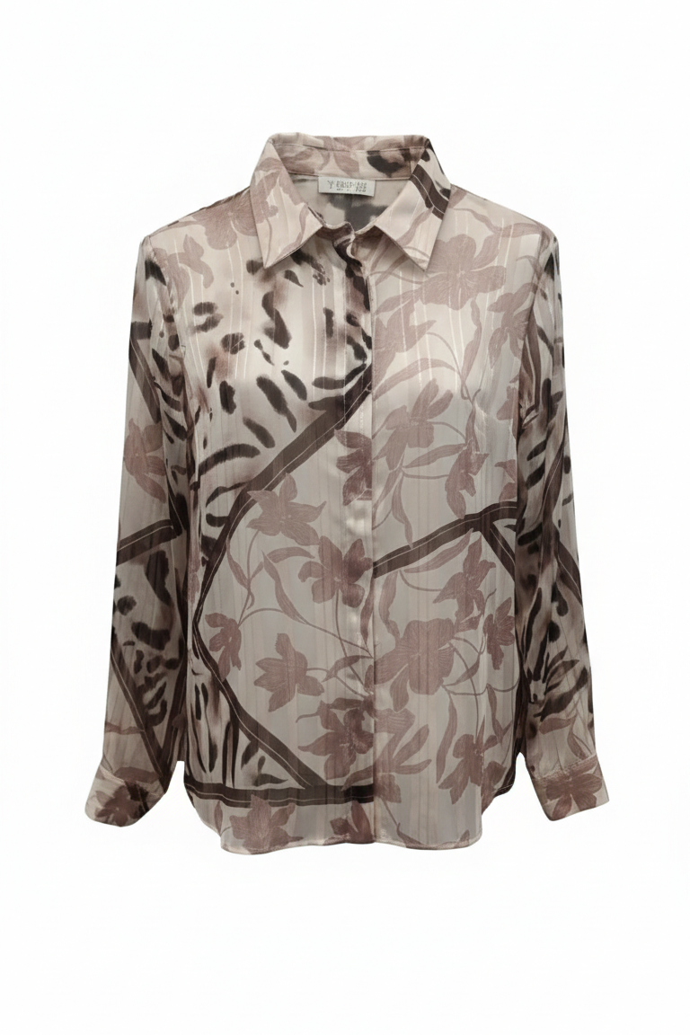 camicia fantasia devorè ROMI2660 ROSA MARICLA 