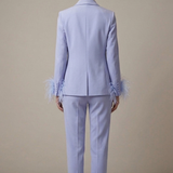 tailleur smoking con piume AD09326 GLICINE MARICLA 