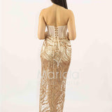 abito paiette con trasparenza e culotte SH848AL ORO SHARON 