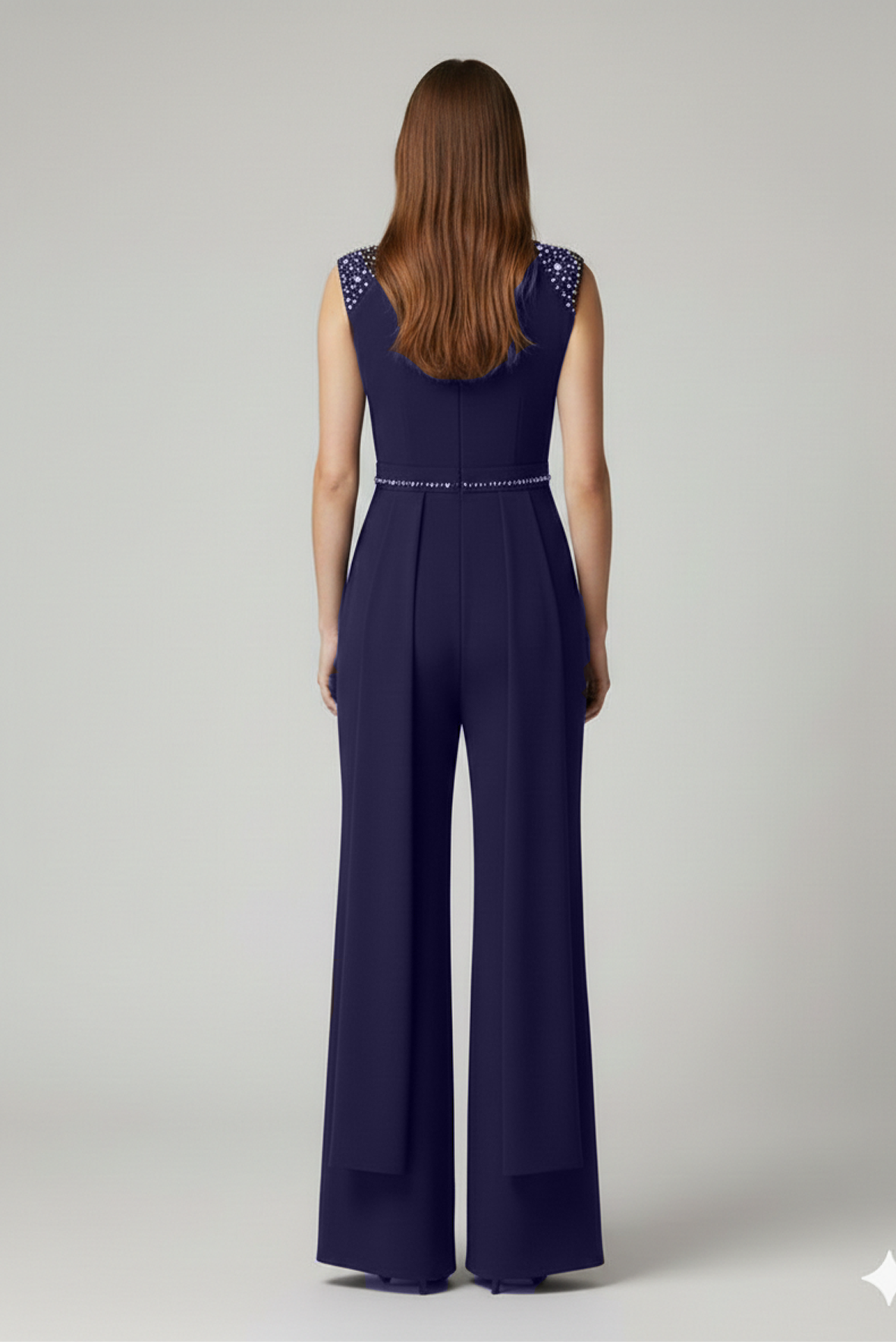 tuta giro manica con pietre spalla LH100TU BLU LUDOVICA HASSLER 