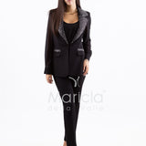 tailleur 3 pezzi pioggia strass SH727TP NERO SHARON 