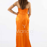 abito lungo coppe e lacci argento CAR58166BIS ARANCIO MARICLA ELEGANCE 