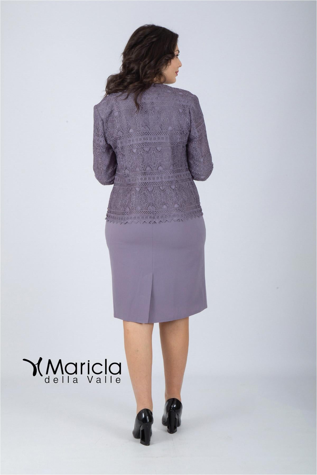 tubino con giacca macramè GU695 GLICINE MARICLA ELEGANCE 