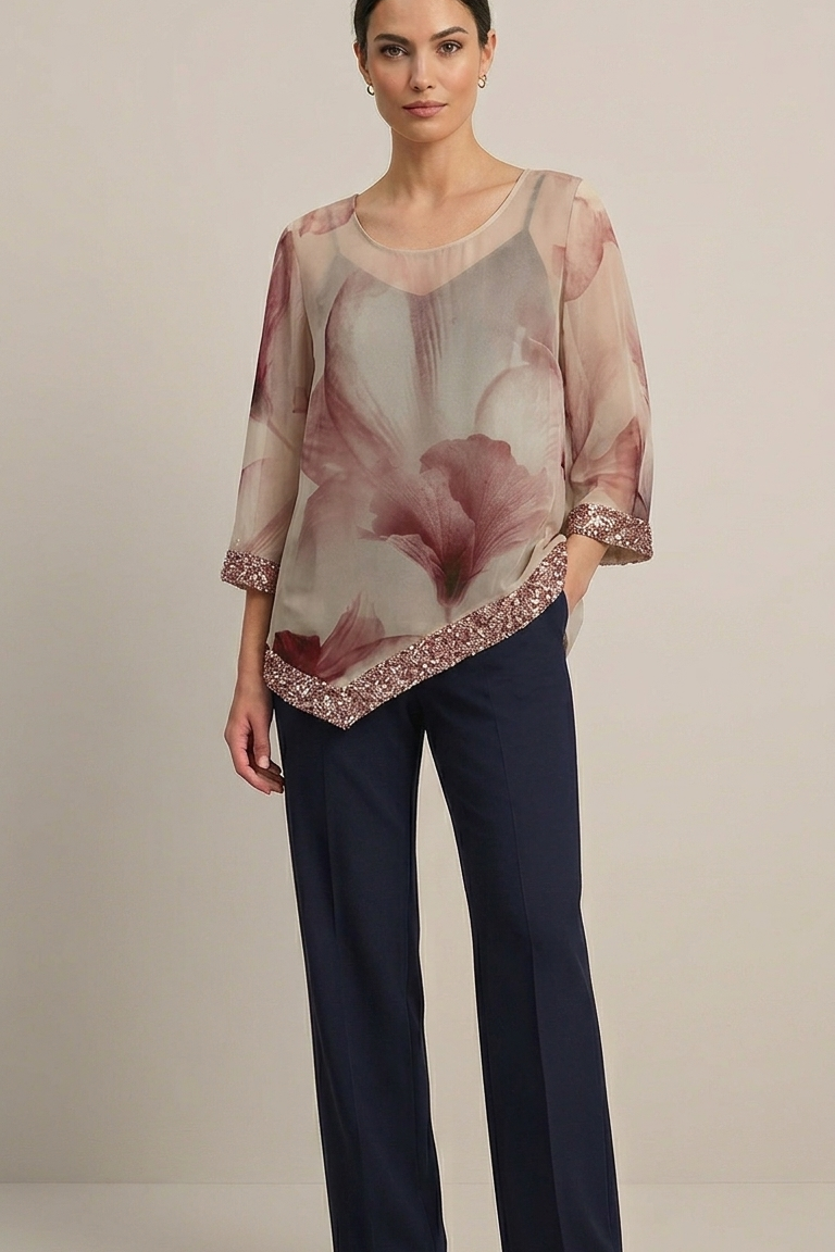 casacca fantasia con paiette DB10990 ROSA MARICLA 