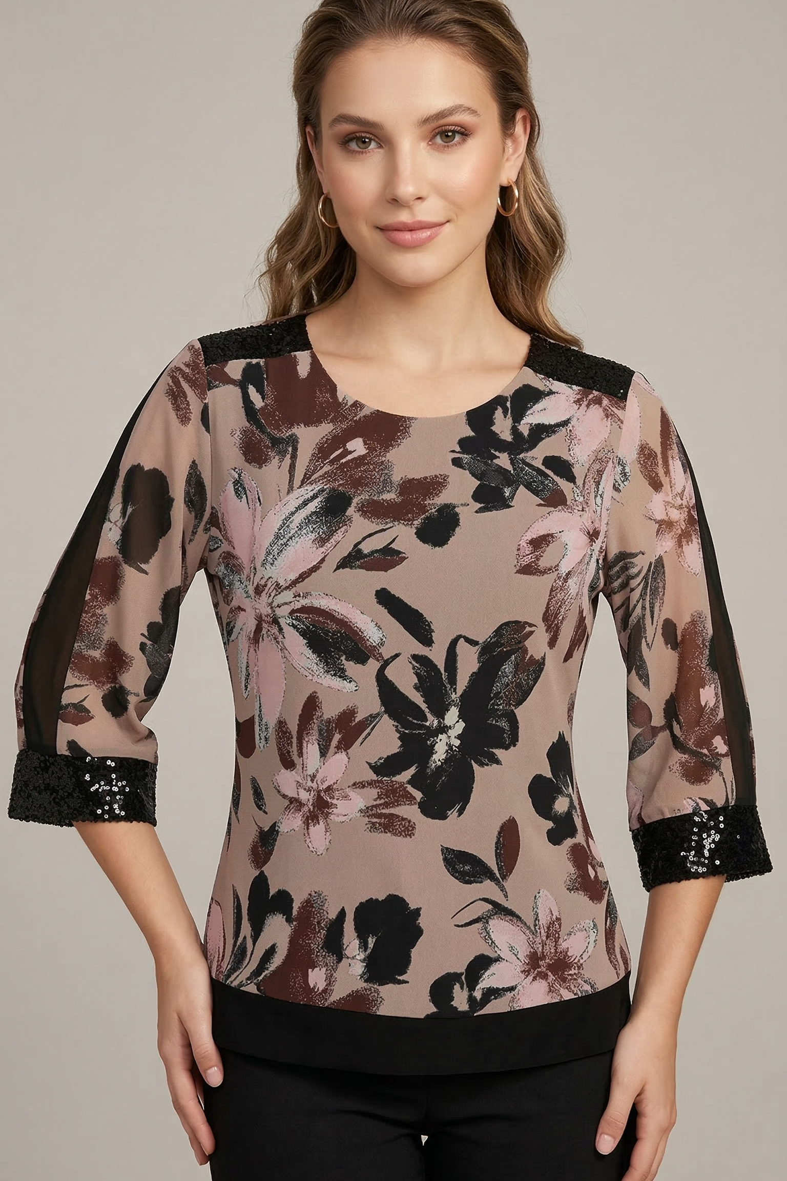 casacca fantasia con paiette FFGAETANA NERO MARICLA 