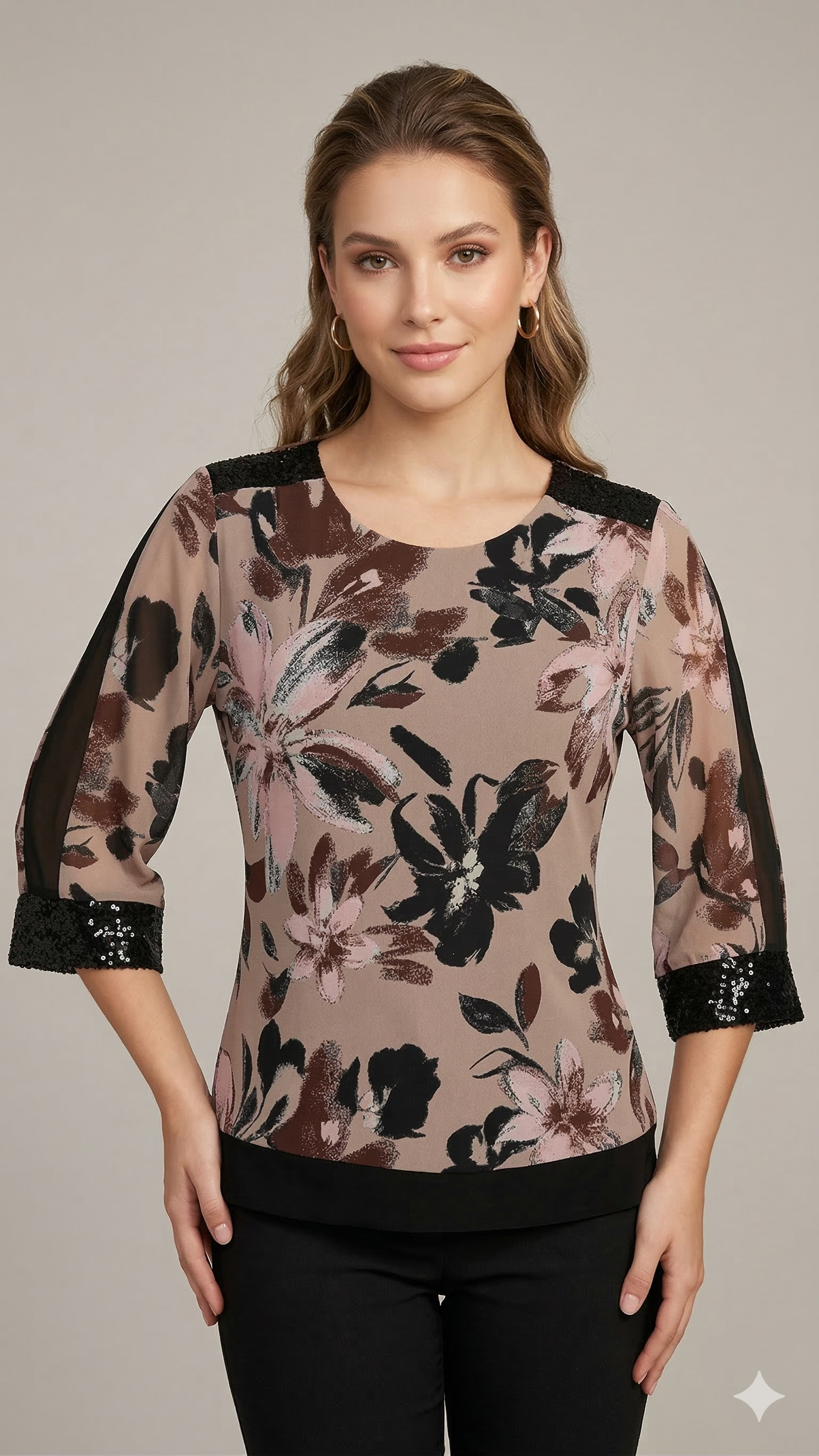 casacca fantasia con paiette FFGAETANA NERO MARICLA 