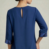 Blusa Elegante con Polsini in Paillettes FFSUSY BLU MARICLA 