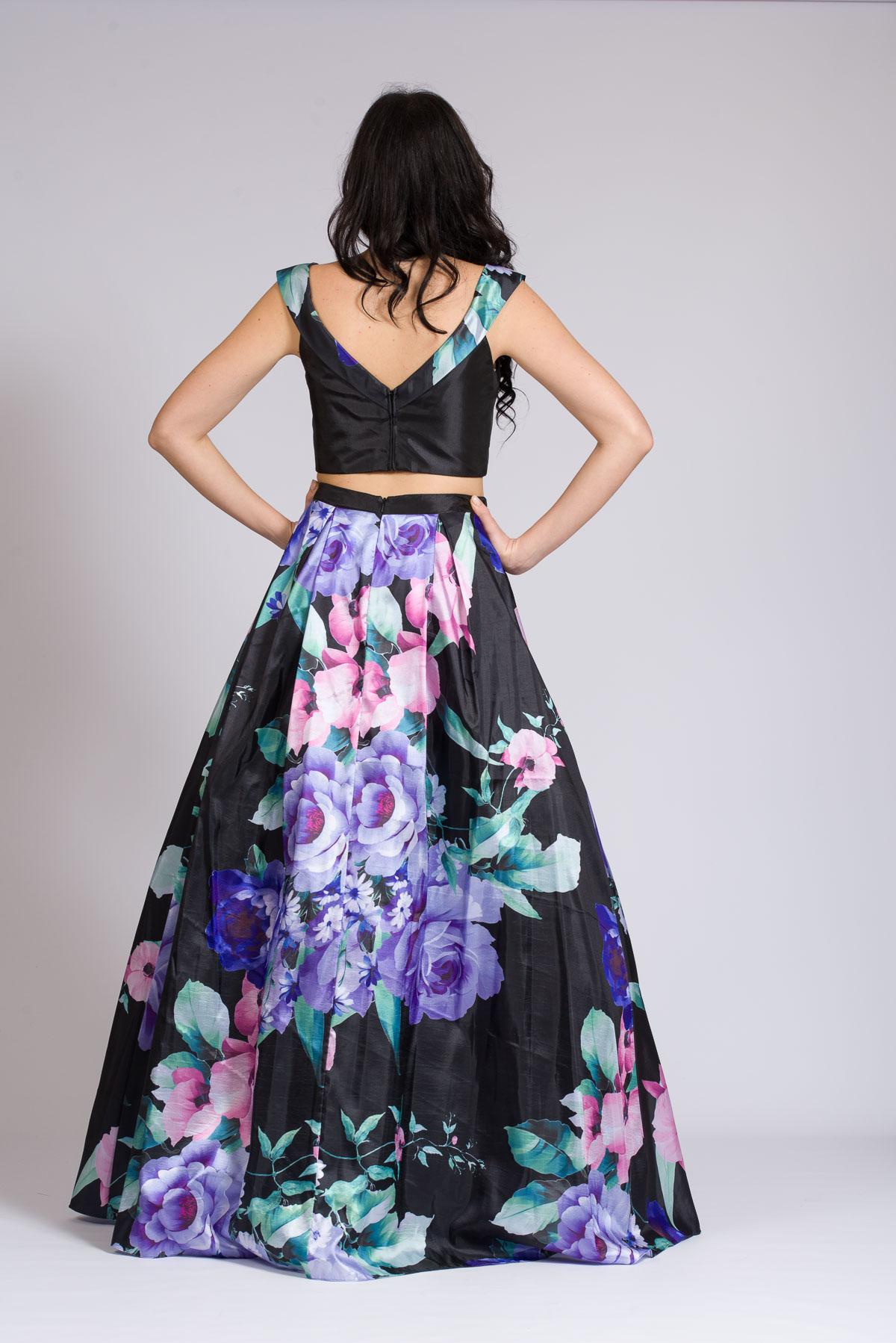 Gonnellone floreale con corpetto JC33656 NERO MARICLA ELEGANCE 