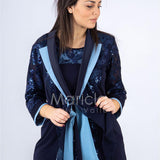3 pz giacca paiette SH3010 BLU SHARON 
