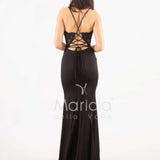 abito sirena corpetto ricamato ANT20412XJ NERO ANTILLE ELEGANCE 