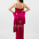 abito lungo drappeggiato effetto bagnato JC35251 FUCSIA MARICLA ELEGANCE 