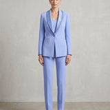 tailleur collo sciallato strass e manica velo SH614TP POLVERE SHARON 