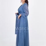 abito manica lunga glitter FI7219 INDACO MARICLA ELEGANCE 