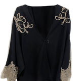 Cardigan Aperto con Ricami Floreali A26IMP01972 NERO MARICLA 