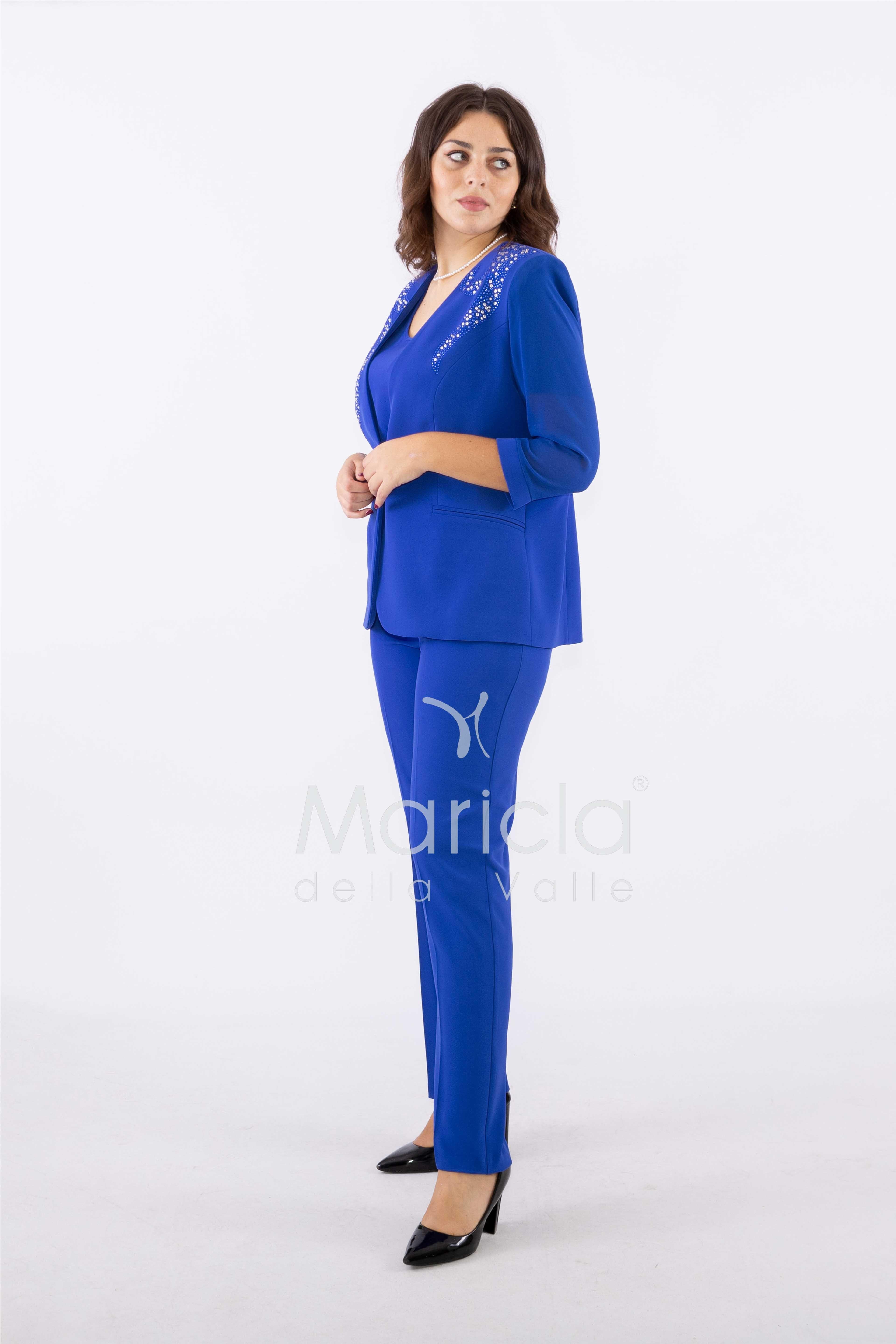 tailleur strass onda collo PF2180 ROYAL PAOLA FORTI 