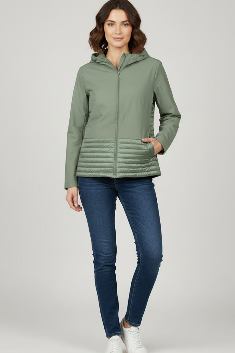 Giubbino tecnico trapuntato con cappuccio EC24110 MENTA MARICLA 