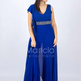 Tuta a giromaniche con rouche PF509 ROYAL PAOLA FORTI 