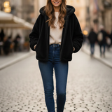 Giaccone in Pelliccia Ecologica oversize AZ6850 NERO MARICLA 