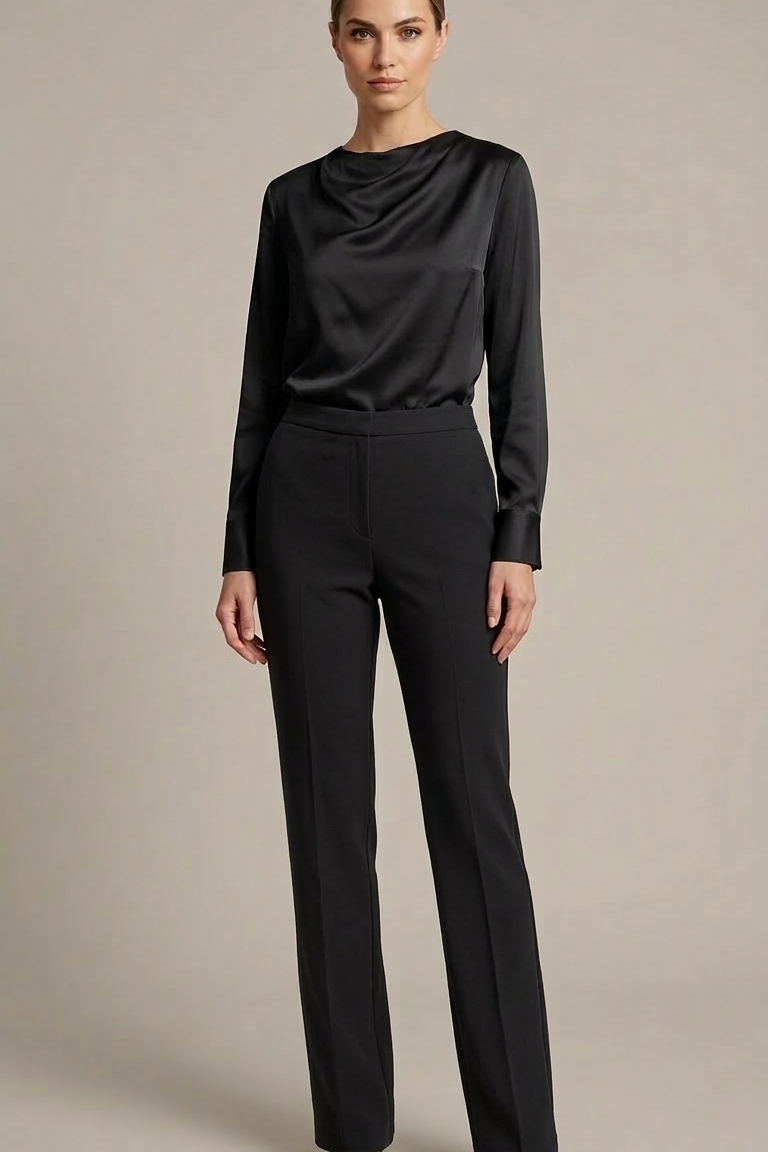 pantalone fluido ROSANNA NERO MARICLA 