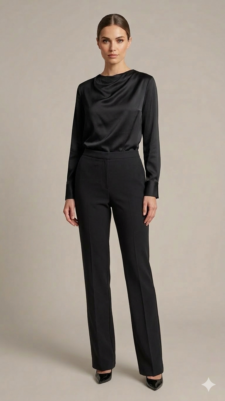 pantalone fluido ROSANNA NERO MARICLA 