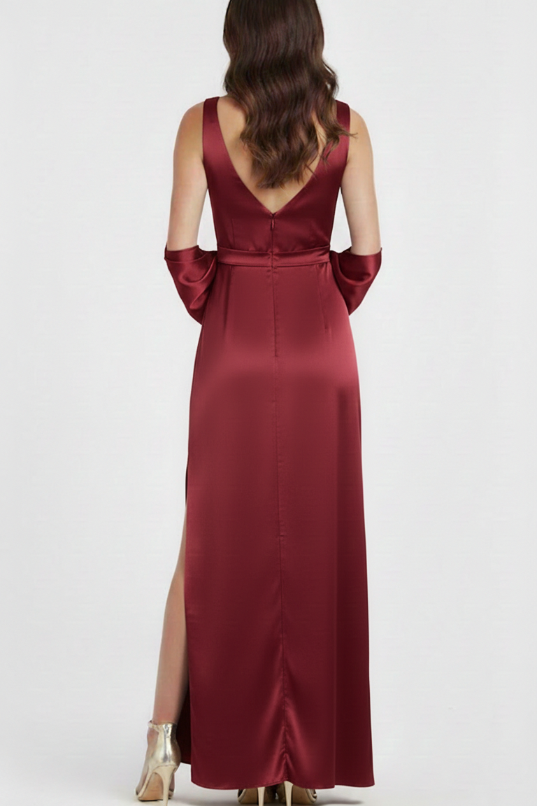 Abito con spacco e scollo a cuore JC35424 CILIEGIA MARICLA ELEGANCE 