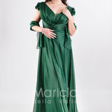 abito glitter con fiore spalla GC30 VERDE GIGLI CERIMONIA 