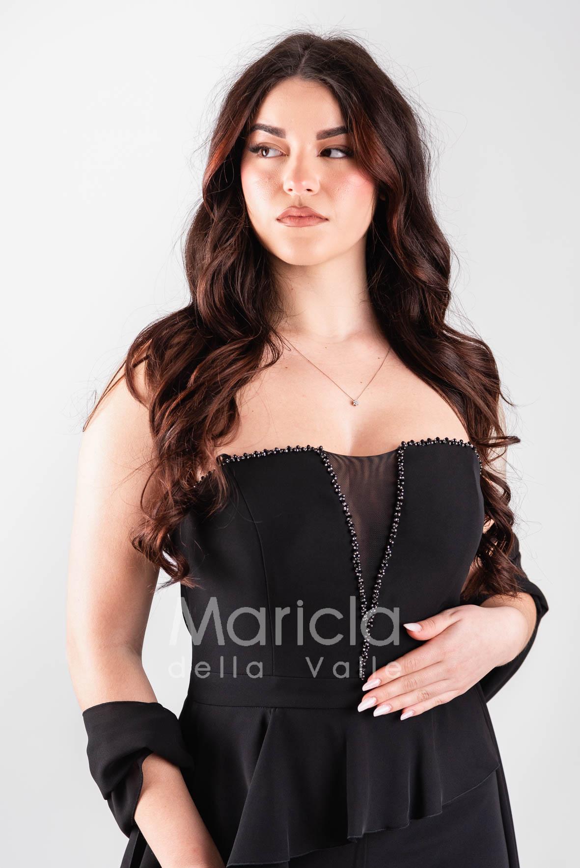 tuta con baschina PF108 NERO PAOLA FORTI 